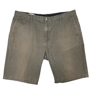 Volcom Shorts Mens 40 Charcoal Gray Cotton Blend Embroidered Logo Dockside Chino